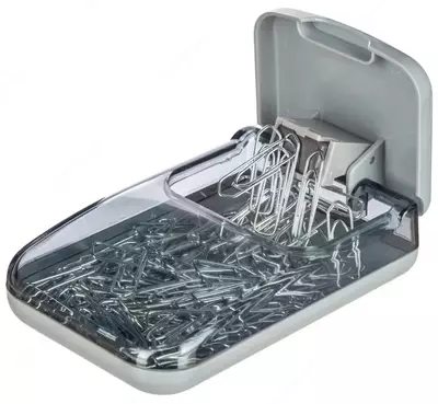 Магнитная скрепочница  Магнитная скрепочница "Deli" пластиковая (Арт. - 0988) Серая