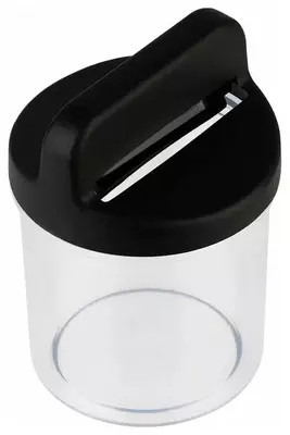 Магнитная скрепочница  Магнитная скрепочница "Стамм" пластиковый стакан (Арт. - ПС02) Прозрачная/Черная