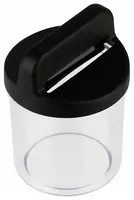 Магнитная скрепочница "Стамм" пластиковый стакан (Арт. - ПС02) Прозрачная/Черная