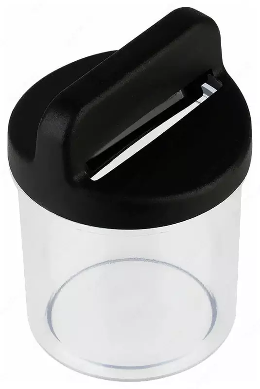 Магнитная скрепочница "Стамм" пластиковый стакан (Арт. - ПС02) Прозрачная/Черная