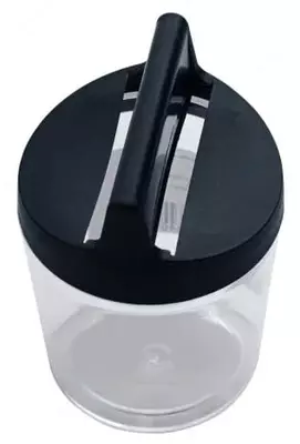 Магнитная скрепочница "Стамм" пластиковый стакан (Арт. - ПС02) Прозрачная/Черная