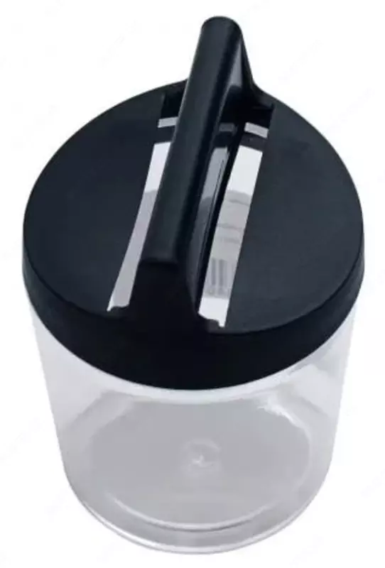 Магнитная скрепочница "Стамм" пластиковый стакан (Арт. - ПС02) Прозрачная/Черная