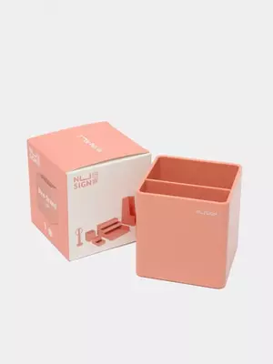 Подставка для ручек и карандашей "Deli Nusign" пластиковая (Арт. - 011-NS-rd) Красная