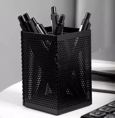 Stend - qalam va qalamlar uchun shisha "Deli" metall (Art. - 908) Qora