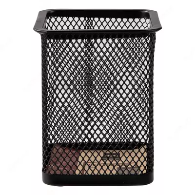 Подставка - стакан для ручек и карандашей "Deli" металлический (Арт. - 9174) Черный