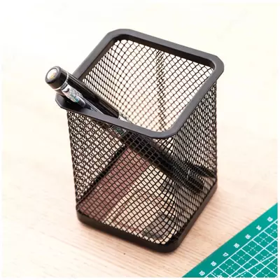 Подставка - стакан для ручек и карандашей "Deli" металлический (Арт. - 9174) Черный