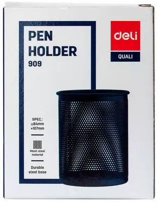 Stend - qalam va qalamlar uchun shisha "Deli" metall (Art. - 909) Qora