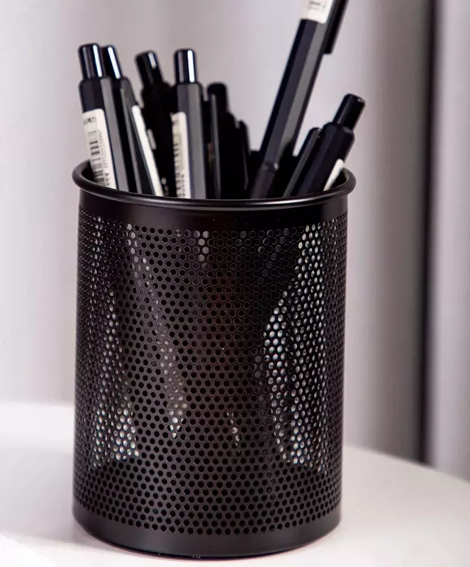 Подставка - стакан для ручек и карандашей "Deli" металлический (Арт. - 909) Черный