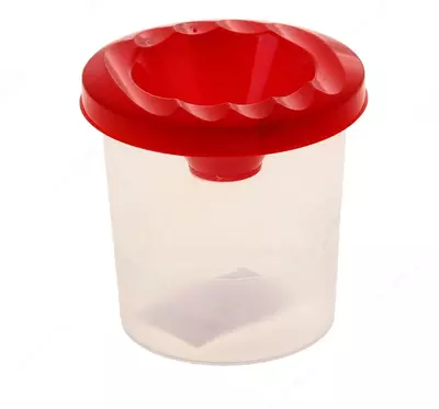 Стакан - непроливайка "Стамм" пластиковый, одинарный (Арт. - СН141) Прозрачный/красный