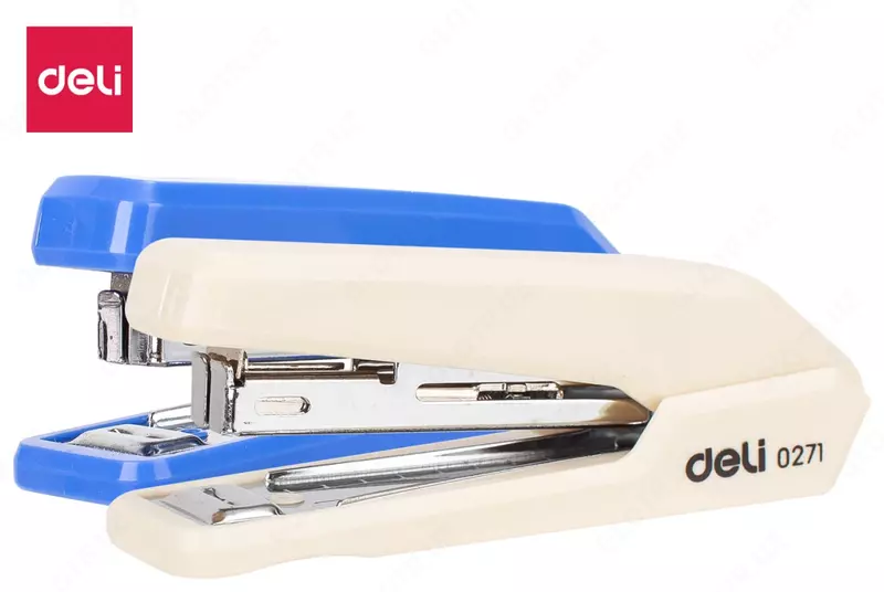Канцелярский степлер "Deli" №10, 15 листов (Арт. - 0272) Ассорти