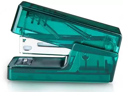 Kantselyariya buyumlari uchun mini stapler "Deli Nusign" № 24/6, 12 varaq (Art. - 083F-NS-gn) Shaffof