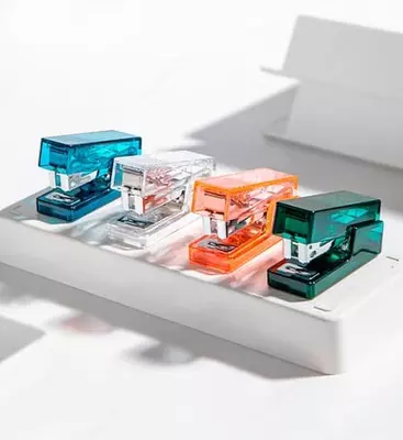 Kantselyariya buyumlari uchun mini stapler "Deli Nusign" № 24/6, 12 varaq (Art. - 083F-NS-gn) Shaffof