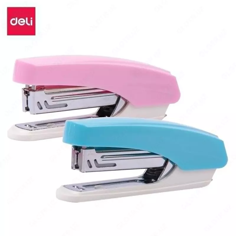 Канцелярский мини-степлер "Deli" № 10, 15 листов (Арт. - 0246) Ассорти