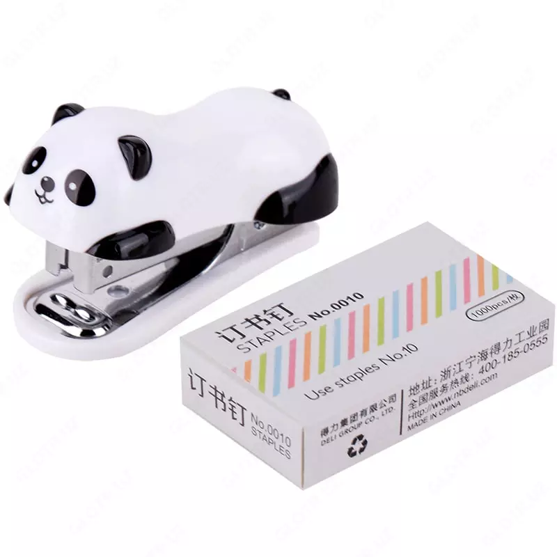 Kantselyariya buyumlari uchun mini shtapel "Deli Panda" № 10, 15 varaq (Art. - 0453) Qora/Oq