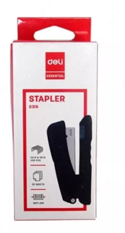 Канцелярский степлер "Deli" № 24/6, 25 листов (Арт. - 0316) Ассорти