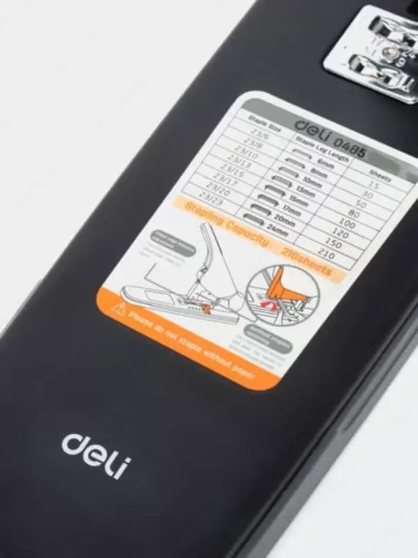 Канцелярский степлер "Deli" № N23/6-23/23, 210 листов (Арт. - 0485) Черный