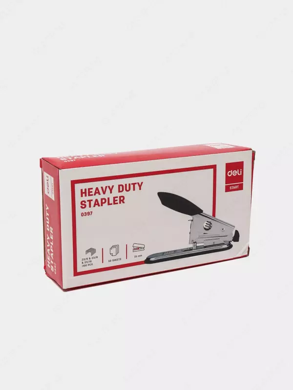 Kantselyariya stapler "Deli Start" №23/6-23/10, 50 varaq (m. - 0397) Kumush/Qora