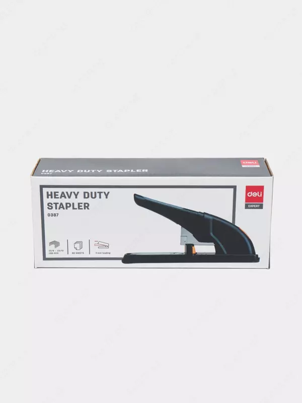 Канцелярский степлер "Deli Expert" №23/6-23/13, 80 листов (Арт. - 0387) Черный/серый