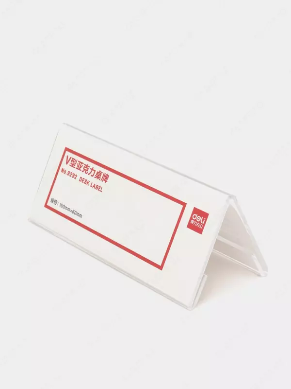 Ish stoli plastik belgisi "Deli" 150 x 60 mm (Art. - 9292) Shaffof