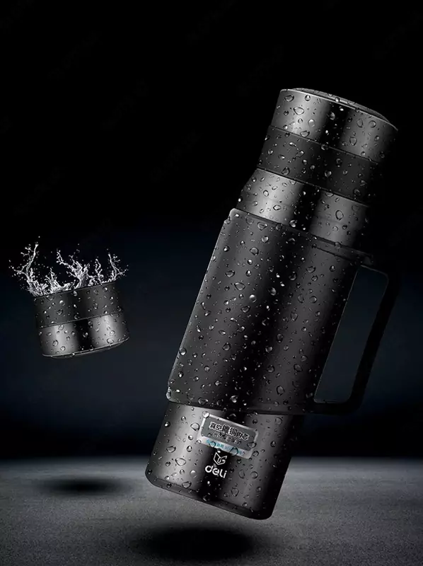 Термос вакуумный Deli "Dark grey" 1.2 л (Арт. - 17752) Темно/Серый