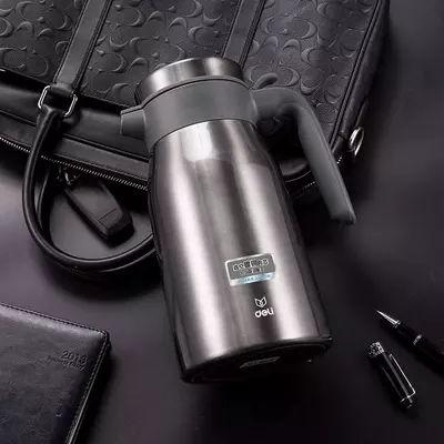 Термос вакуумный "Deli" 2.0 л (Арт. - 17753) Черный/серебристый