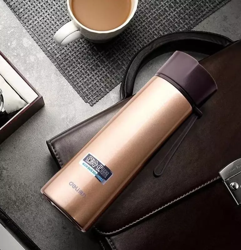 Термос-кружка вакуумная "Deli" 0.48 л (Арт. - 6125-gd) Золотистый