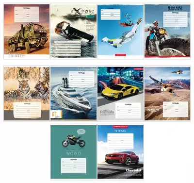 Maktab daftarchasi 12 varaq ArtSpace "Mix 10. O'g'il bolalar uchun" katakchasi (Art. - T12k_17893)