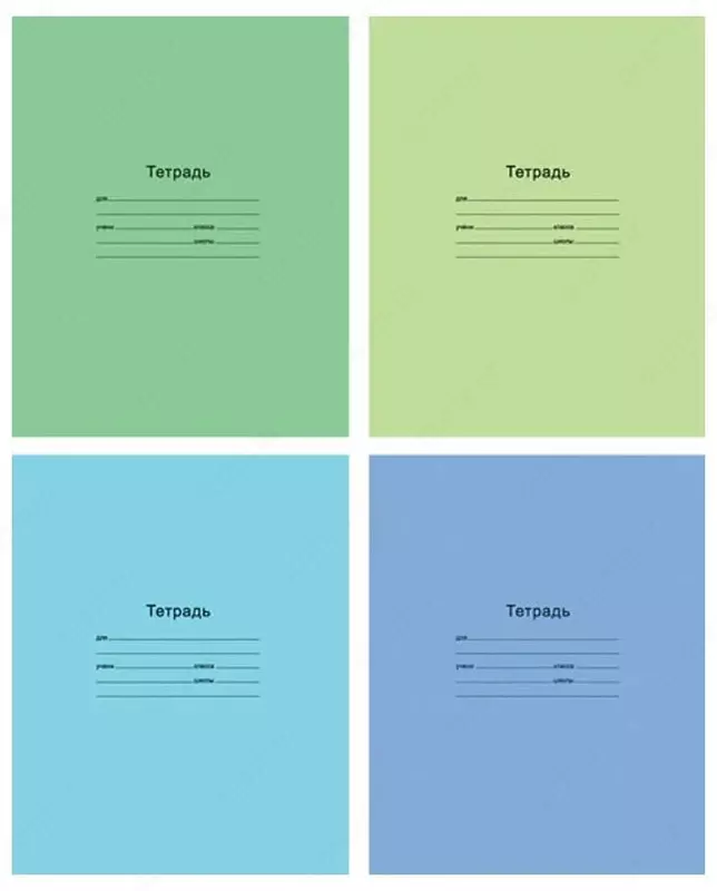 Maktab daftarchasi 12 varaq BG "A'lo" yacheyka (Art. - T5sk12_7306) Turli xil