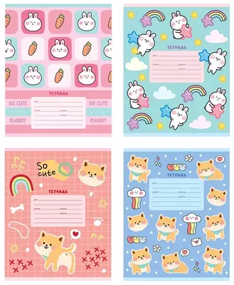 Школьная Тетрадь 12 листов BG "Так мило" клетка (Арт. - Т5ск12_9844) Ассорти