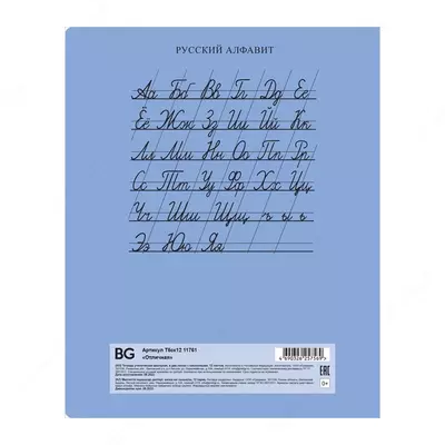 Школьная Тетрадь 12 листов BG "Отличная" косая линия (Арт. - Т5ск12_10594) Голубая