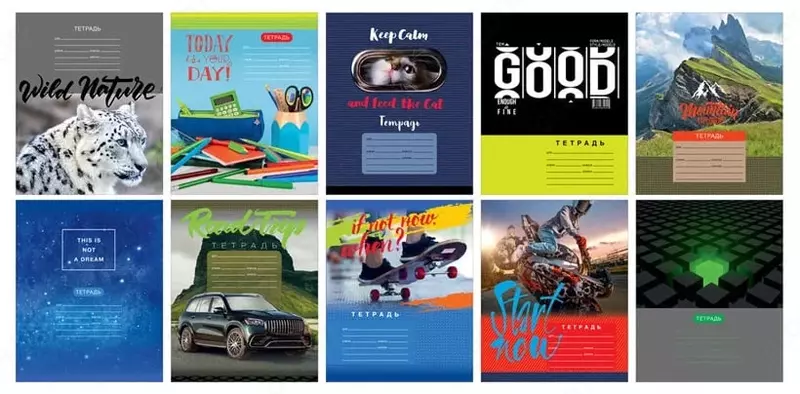 Maktab daftarchasi 12 varaq BG "Mix 10. O'g'il bolalar uchun" qatori (Art. - T5sk12_8546) Assortiment