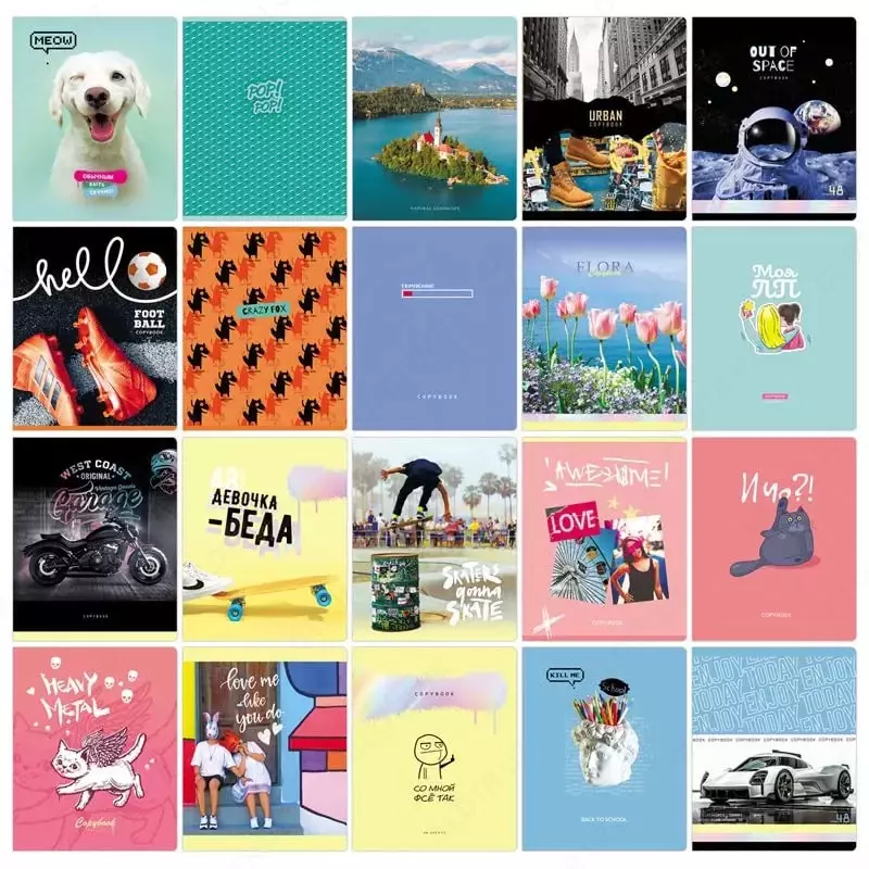 Maktab daftarchasi 48 varaqli BG "Super Mix-20" yacheyka (Art. - T5sk48_10406) Assortiment