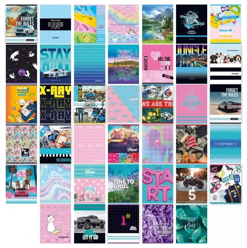 Школьная Тетрадь 48 листов BG "Super-Super Mix-40" клетка (Арт. - Т5ск48_8493) Ассорти