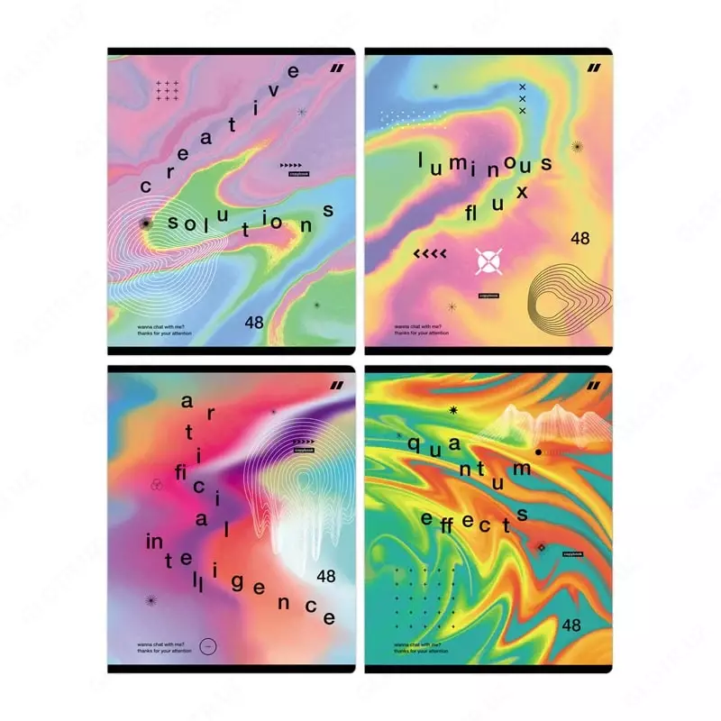 Школьная Тетрадь 48 листов BG "Luminous flux" линия (Арт. - Т5ск48_лг_11076) Ассорти