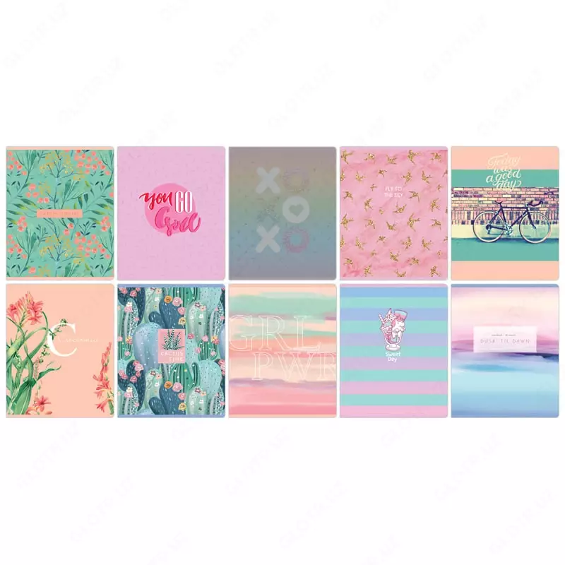 Maktab daftarchasi 48 varaq BG "Mix-10. Qizlar" qatori (Art. - T5sk48_8570) Assortiment