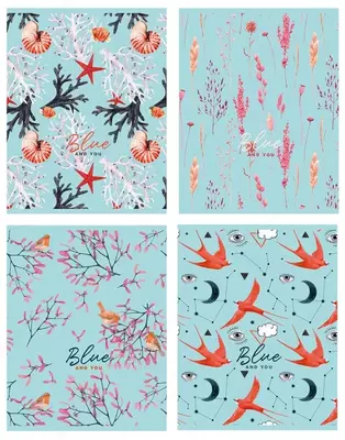 Noutbuk 60 varaq BG "Moviy va sen" katakchasi (Art. - T5gr60_vl_9616) Turli xil