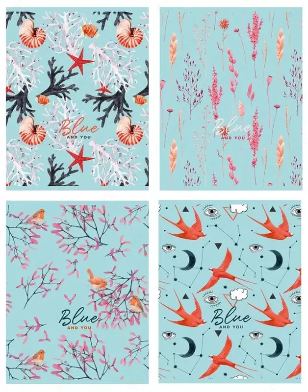 Noutbuk 60 varaq BG "Moviy va sen" katakchasi (Art. - T5gr60_vl_9616) Turli xil