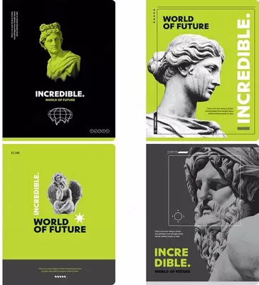 Maktab daftarchasi 80 varaqli BG "Aql bovar qilmaydigan dunyo" katakchasi (Art. - T5sk80_lg_11095) Turli xil