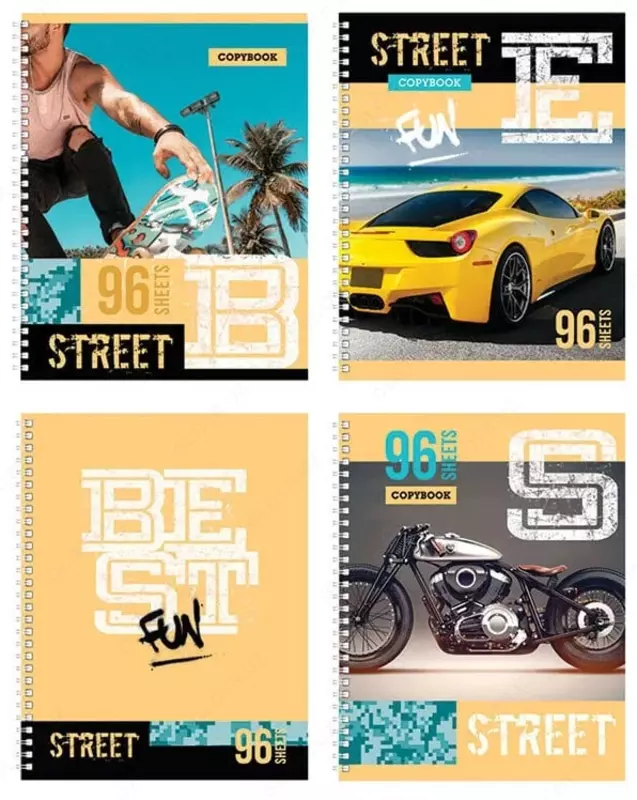Daftar 96 varaq BG "Street fun" liniyasi (Art. - T5gr96_vl_9621) Assortiment
