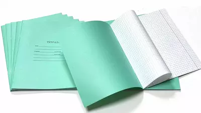 Школьная Тетрадь 12 листов "777" клетка (Зеленая)