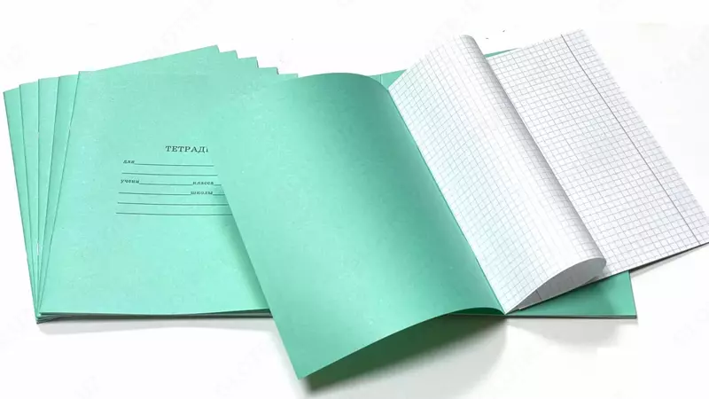 Школьная Тетрадь 12 листов "777" клетка (Зеленая)