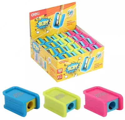 Plastik qalam o'tkirlagich Deli "POP!" qo'llanma (Art.-00100-ER) Turli xil