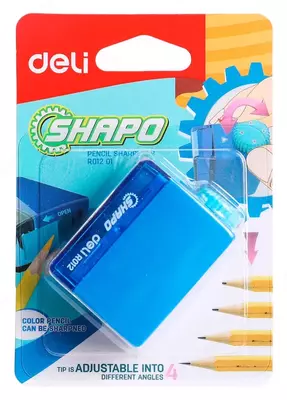 Plastik qalam o'tkirlagich Deli "Shapo" regulyatorli (Art.-01201-ER) Assortiment