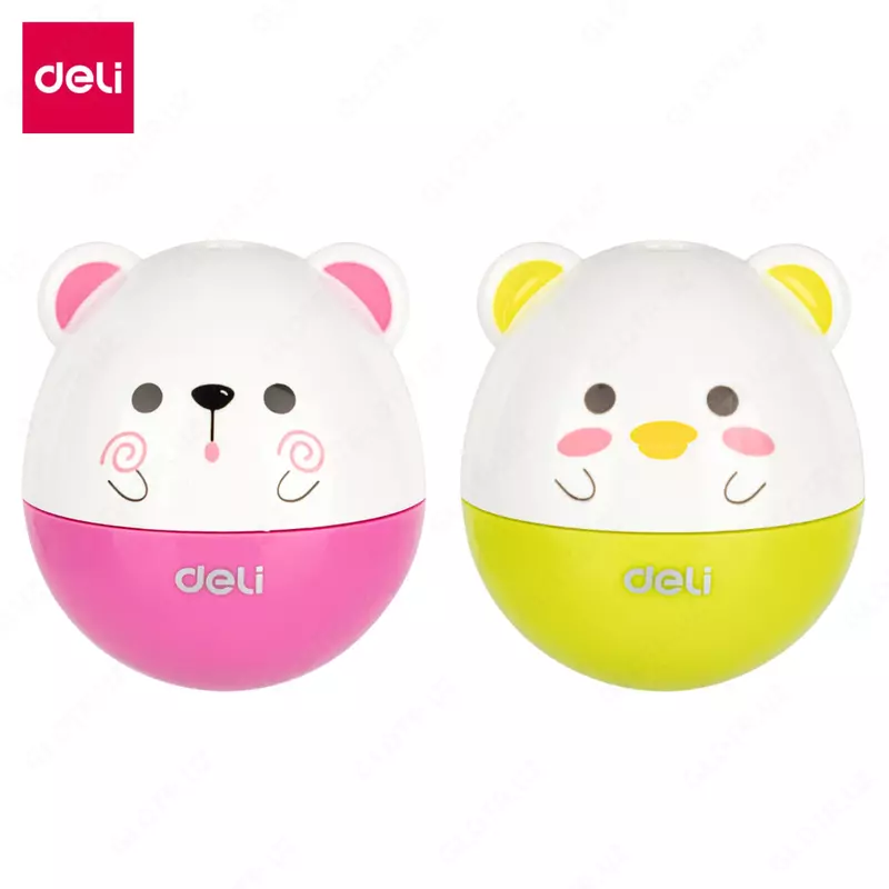 Пластиковая точилка для карандашей Deli "Неваляшка" ручная с контейнером (Арт. - 0522) Ассорти