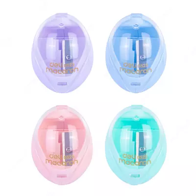 Deli "Macaron" plastik qalam o'tkirlagichi konteynerli qo'llanma (kod - 0525) Turli xil