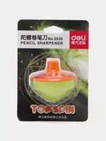 Пластиковая точилка для карандашей Deli "Topspin" с контейнером (Арт. - 0530) Ассорти - 3 800 сум