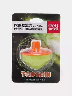 Plastik qalam o'tkirlagich Deli "Topspin" konteynerli (kod - 0530) Turli xil