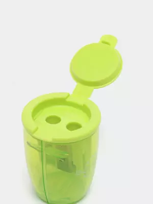 Plastik qalam o'tkirlashtirgich "Deli Cup" konteynerli qo'llanma (m.-0551) Turli xil