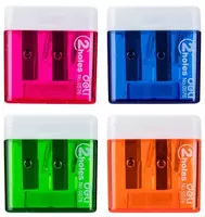Пластиковая точилка для карандашей "Deli Cubic" ручная с контейнером (Арт. - 0576) Ассорти