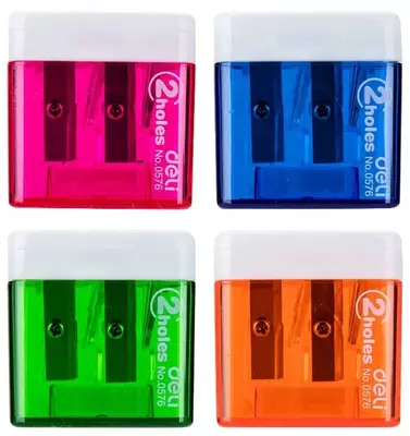 "Deli Cubic" plastik qalam o'tkirlagichi konteynerli qo'llanma (kod - 0576) Turli xil